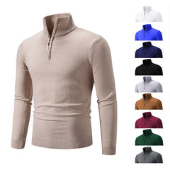2023 Men's Plus Size Fleece Zip Mock Neck Sweater - Priceless Collect LLC