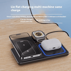 3 In 1 LED Fast Wireless Charger Stand Foldable Charging Station - Priceless Collect LLC