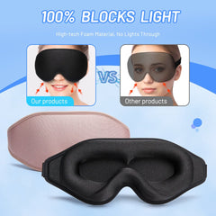 3D Natural Memory Foam Sleep Mask for Comfort - Priceless Collect LLC