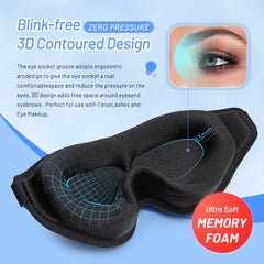 3D Natural Memory Foam Sleep Mask for Comfort - Priceless Collect LLC