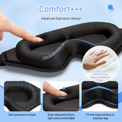 3D Natural Memory Foam Sleep Mask for Comfort - Priceless Collect LLC