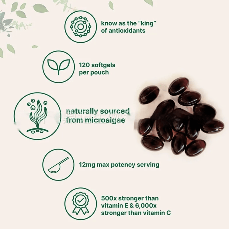 Astaxanthin Soft Capsules – 120 Tablets - Priceless Collect LLC