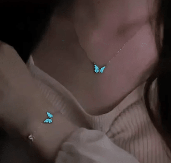 Blue Luminous Smart Butterfly Necklace - Priceless Collect LLC