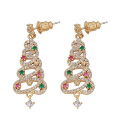 Christmas Tree Rhinestone Earrings - Priceless Collect LLC