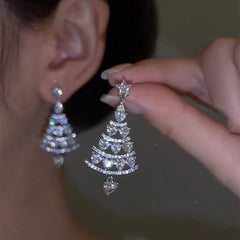 Christmas Tree Rhinestone Earrings - Priceless Collect LLC