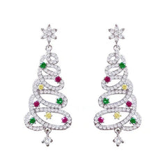 Christmas Tree Rhinestone Earrings - Priceless Collect LLC