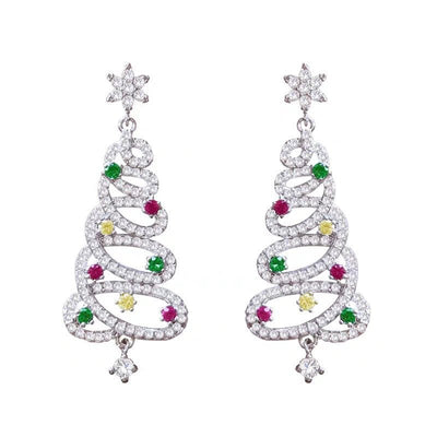 Christmas Tree Rhinestone Earrings - Priceless Collect LLC