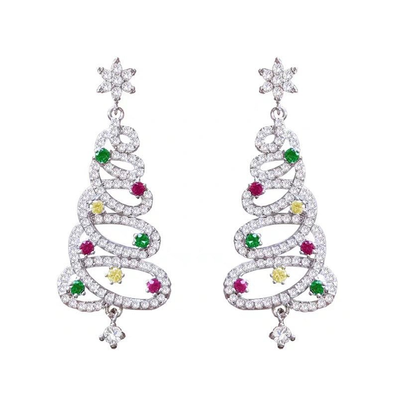 Christmas Tree Rhinestone Earrings - Priceless Collect LLC