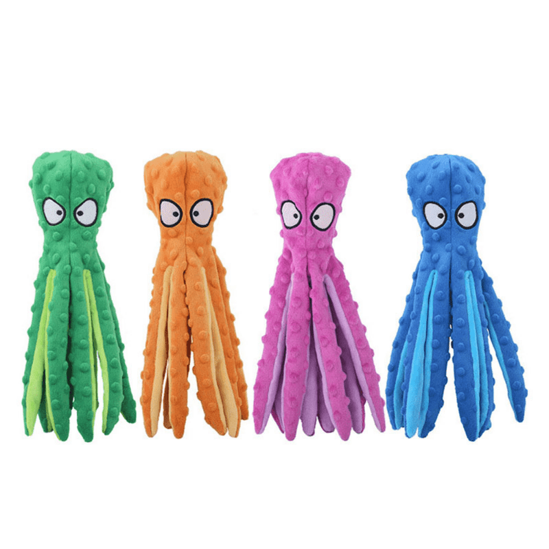 Interactive Bite-resistant Plush Octopus Pet Toy - Priceless Collect LLC