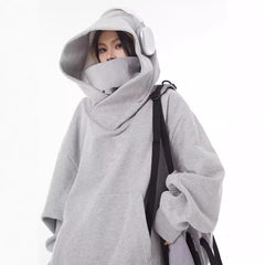 Loose High Collar Fleece Lined Hoodie - Priceless Collect LLC