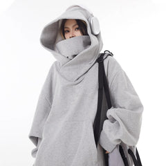 Loose High Collar Fleece Lined Hoodie - Priceless Collect LLC