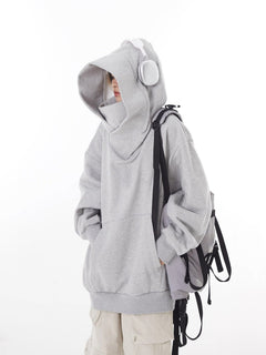 Loose High Collar Fleece Lined Hoodie - Priceless Collect LLC