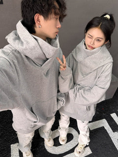 Loose High Collar Fleece Lined Hoodie - Priceless Collect LLC