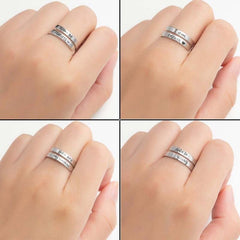 Retro Stainless Steel English Double Ring - Priceless Collect LLC