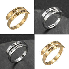 Retro Stainless Steel English Double Ring - Priceless Collect LLC