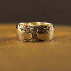Simple Retro Carved Tree of Life Ring - Priceless Collect LLC
