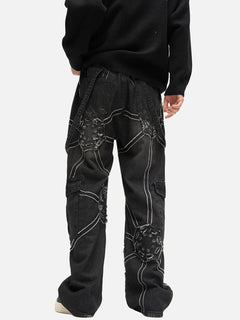 Spider Denim Pants - Priceless Collect LLC