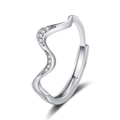 Water Wave Silver Ring in Fashion Design - Priceless Collect LLC